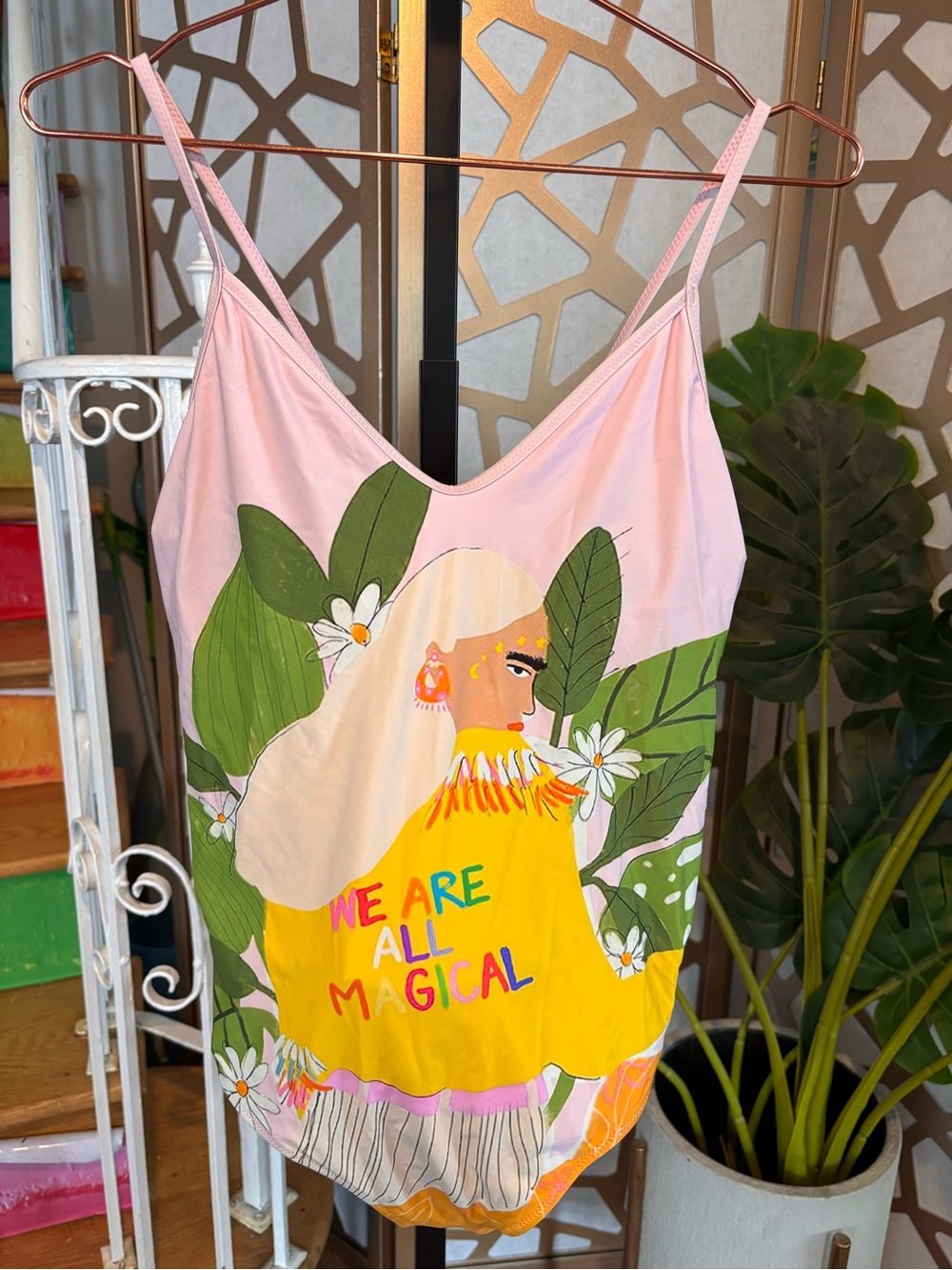 Alja Horvat We Are All Magical Fringe One Piece Swimsuit XL